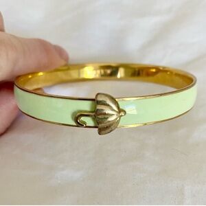 Vintage J. Crew Gold and Green Umbrella Bangle Bracelet